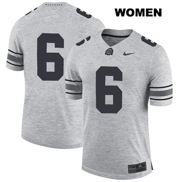 Ohio State Buckeyes Women's Kory Curtis #6 Gray Authentic Nike No Name College NCAA Stitched Football Jersey CK19Z16NT